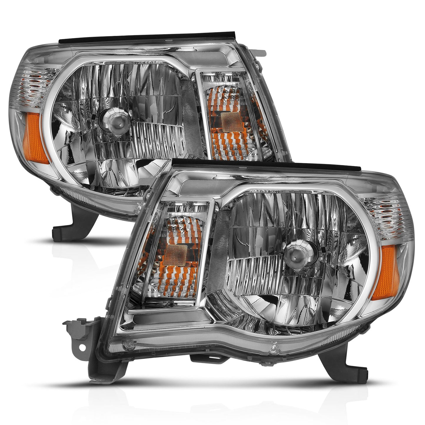 ANZO USA Crystal Headlight Chrome Amber