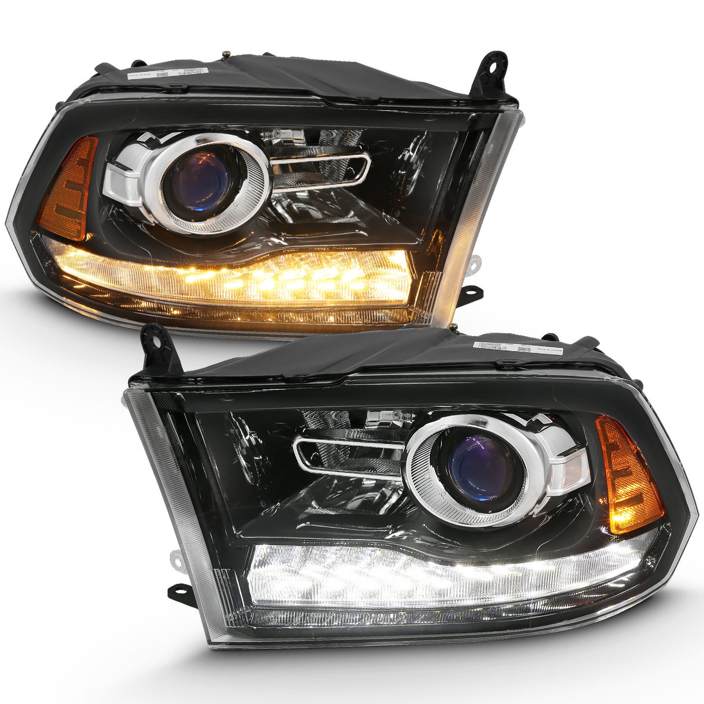 ANZO USA PROJECTOR PLANK STYLE SWITCHBACK H.L HALO BLACK AMBER (OE STYLE)