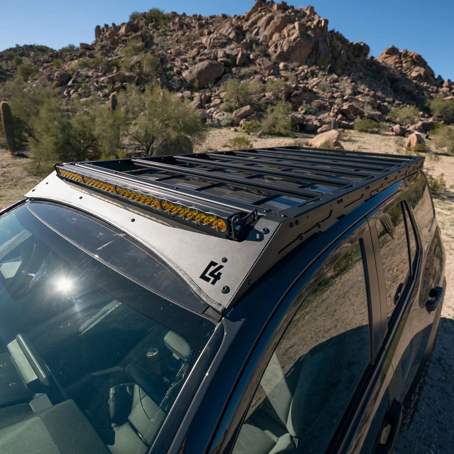 C4 Fabrication 4Runner Roof Rack with Optional Light Bar Mount / 6th Gen / 2025+ (With Light Mount) by C4 Fabrication