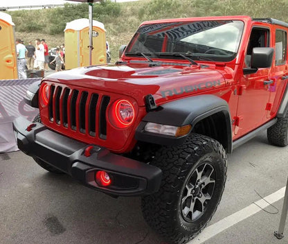 ORACLE Lighting Jeep Wrangler JL/Gladiator JT LED Surface Mount Fog Light Halo Kit - Red by Oracle Lighting