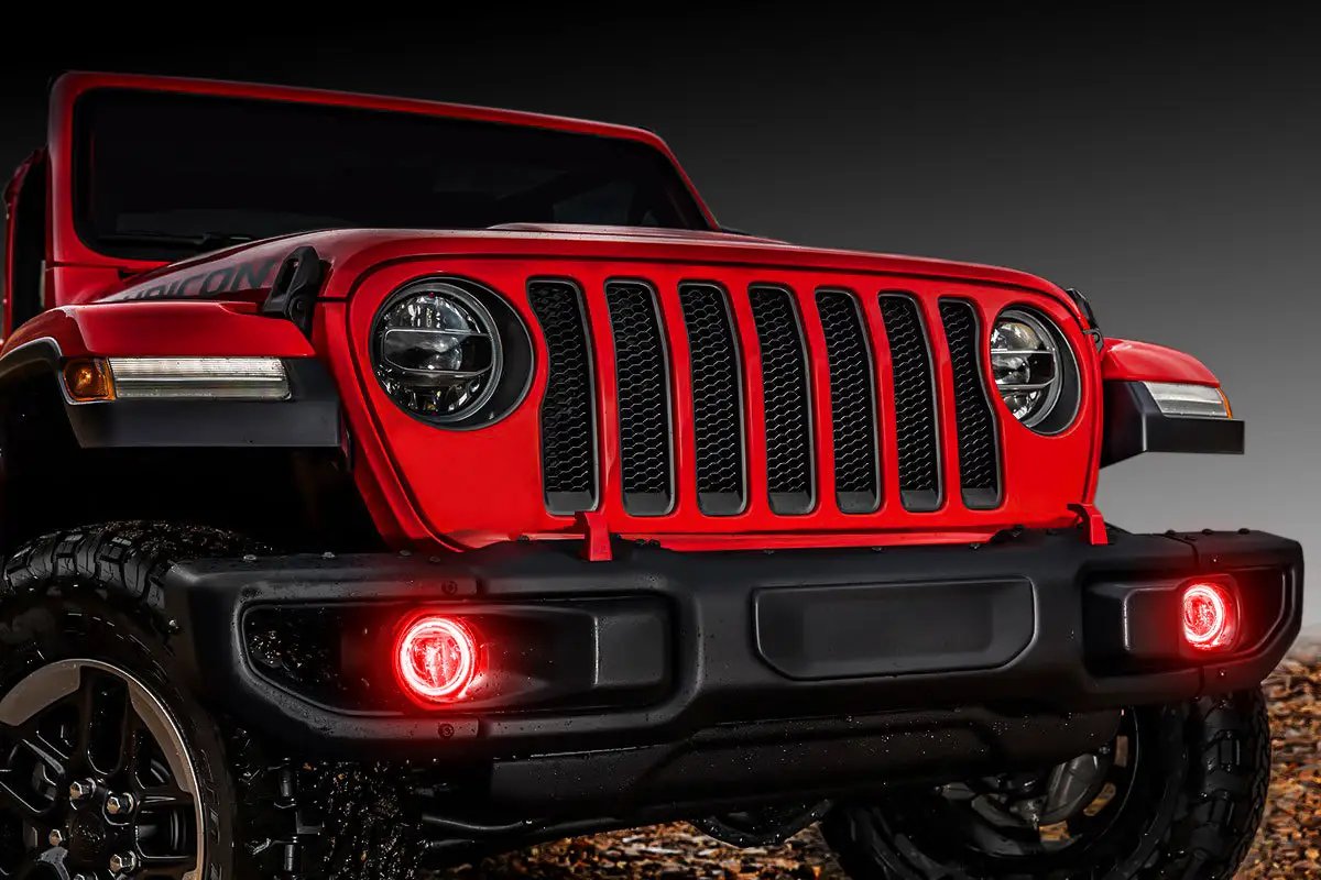 ORACLE Lighting Jeep Wrangler JL/Gladiator JT LED Surface Mount Fog Light Halo Kit - Red by Oracle Lighting