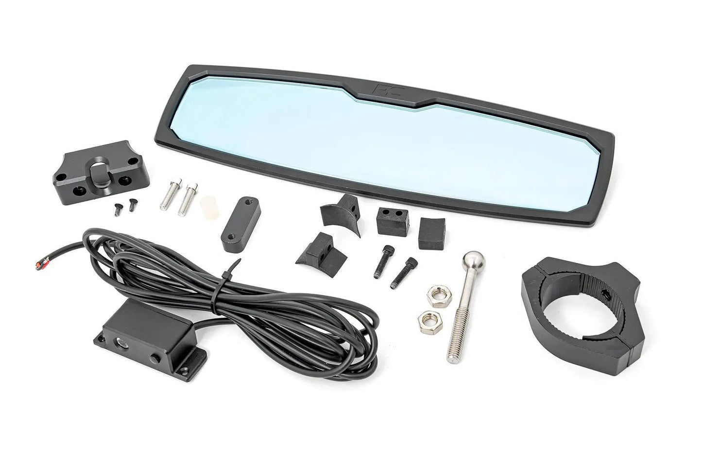 Rough Country UTV Aluminum Rear View Mirror | Dome Light| 12" | 1.75-2" Mount by Rough Country