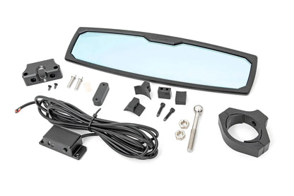 Rough Country UTV Aluminum Rear View Mirror | Dome Light| 12" | 1.75-2" Mount by Rough Country