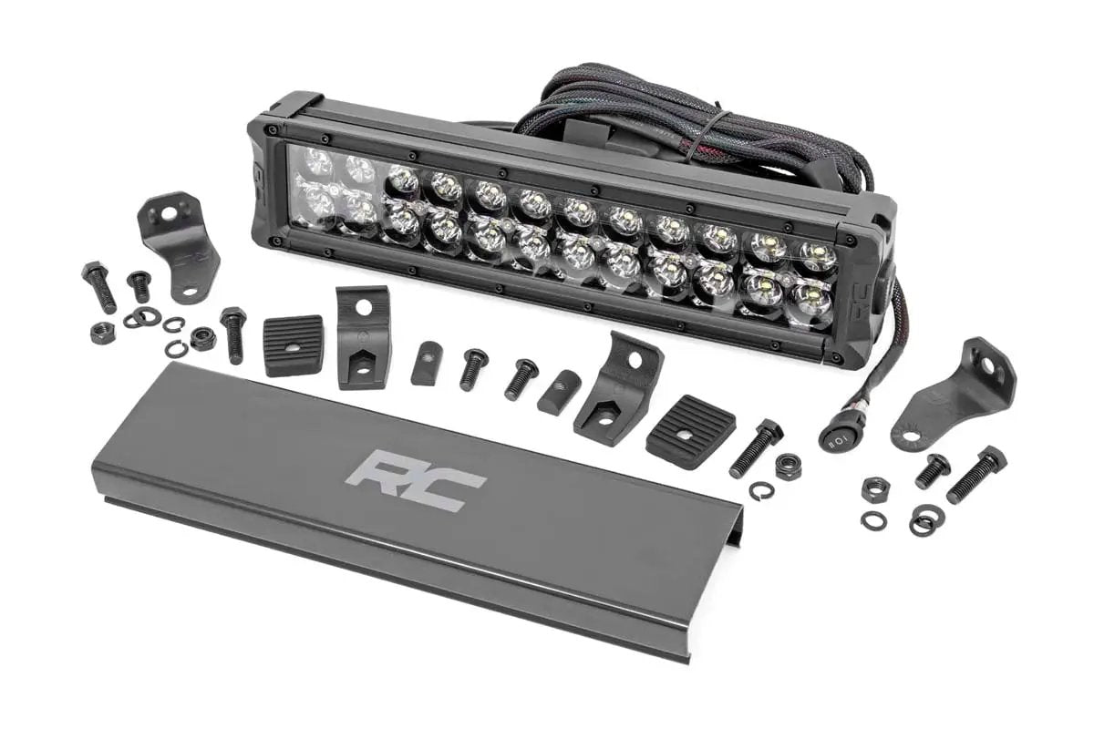 Rough Country 12 Inch Black Series LED Light Bar | Dual Row | White DRL by Rough Country