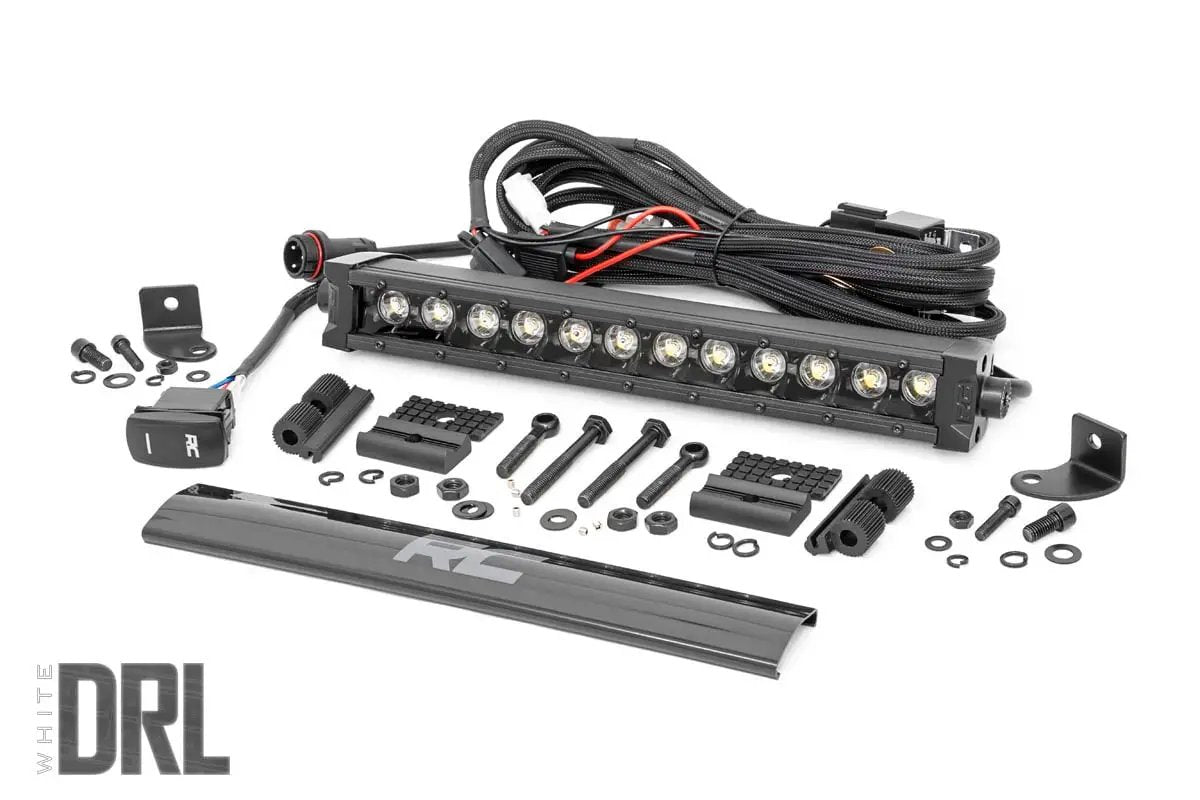 Rough Country 12 Inch Black Series LED Light Bar | Single Row | Cool White DRL by Rough Country