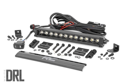 Rough Country 12 Inch Black Series LED Light Bar | Single Row | Amber DRL