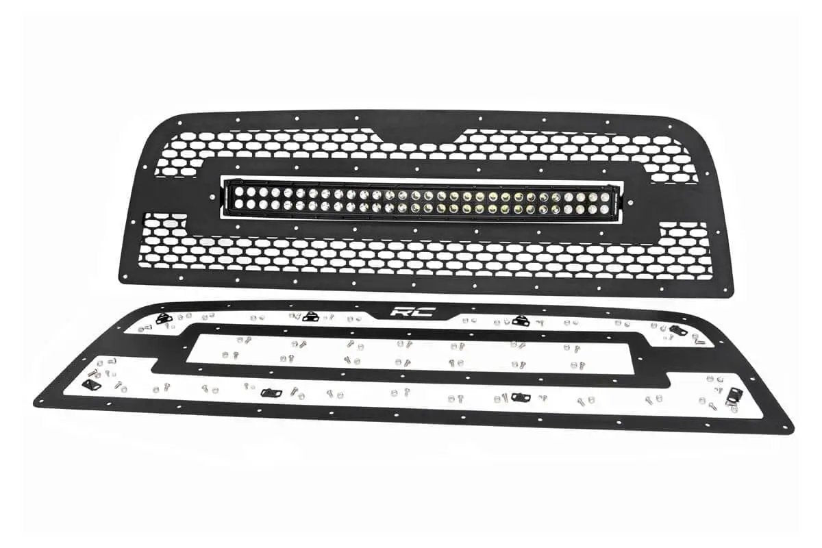 Rough Country Mesh Grille | 30" Dual Row LED | Black | Ram 2500/3500 2WD/4WD (2013-2018) by Rough Country