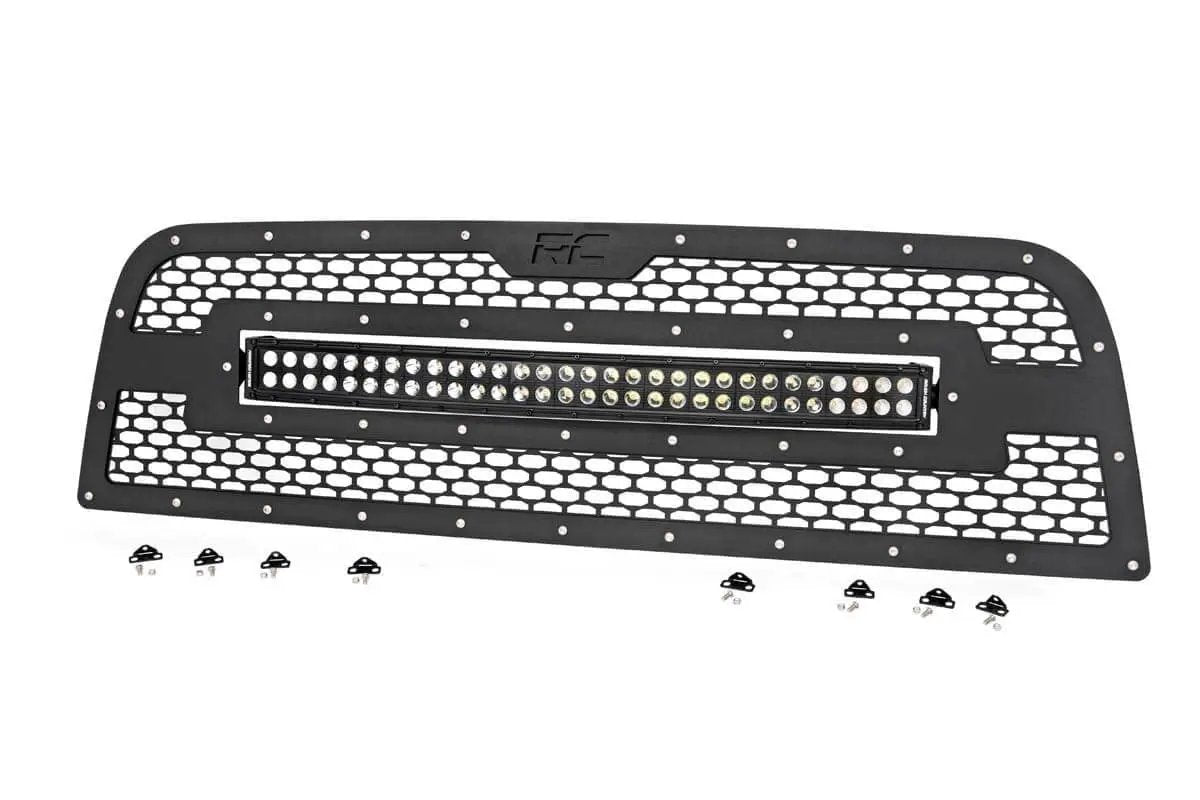 Rough Country Mesh Grille | 30" Dual Row LED | Black | Ram 2500/3500 2WD/4WD (2013-2018) by Rough Country