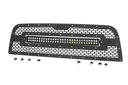 Rough Country Mesh Grille | 30" Dual Row LED | Black | Ram 2500/3500 2WD/4WD (2013-2018) by Rough Country