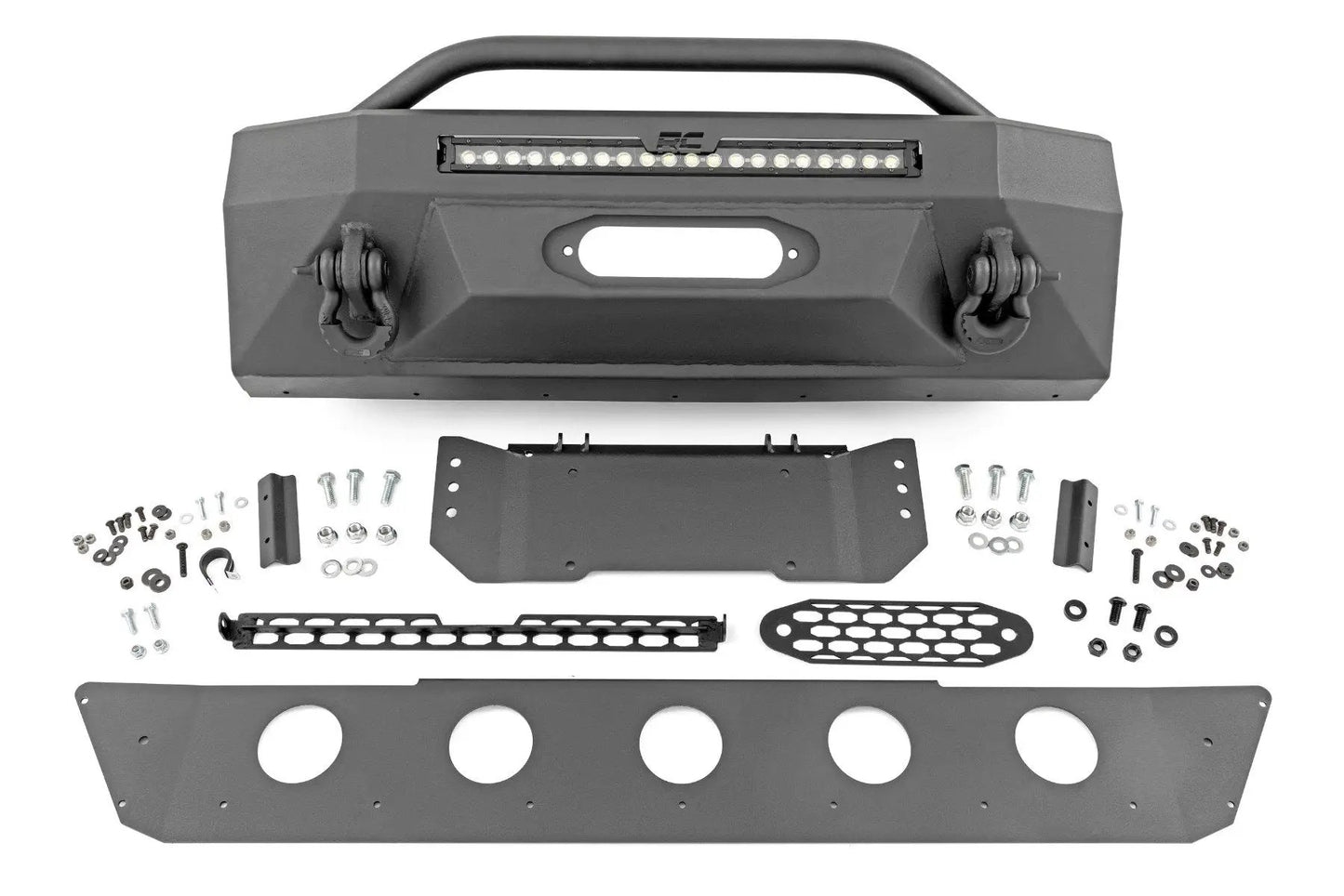 Rough Country Front Bumper | Hybrid | 20" Blk LED | Amber | Toyota 4Runner 2WD/4WD (14-24) by Rough Country