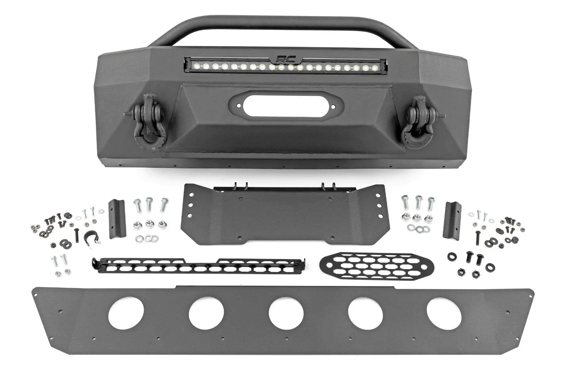 Rough Country Front Bumper | Hybrid | 20" Blk LED | Amber | Toyota 4Runner 2WD/4WD (14-24) by Rough Country