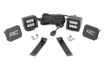 Rough Country LED Light Kit | Ditch Mount | 2" Black Pair | Spot | Jeep Cherokee KL (14-21) by Rough Country