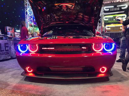 Oracle Lighting 2008-2014 Dodge Challenger Dynamic ColorSHIFT(tm) Surface Mount Headlight & Fog Light Halo Kit - COMBO by Oracle Lighting