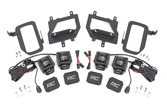 Rough Country LED Light Kit | Fog Mount | Dual 2" Black Pairs | SAE | Ford F-150 (15-17)