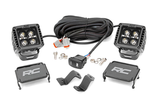 Rough Country LED Light Pair | Ditch Mount | 2" Black DRL | Ford F-150 (15-25)/F-150 Lightning (22-25)