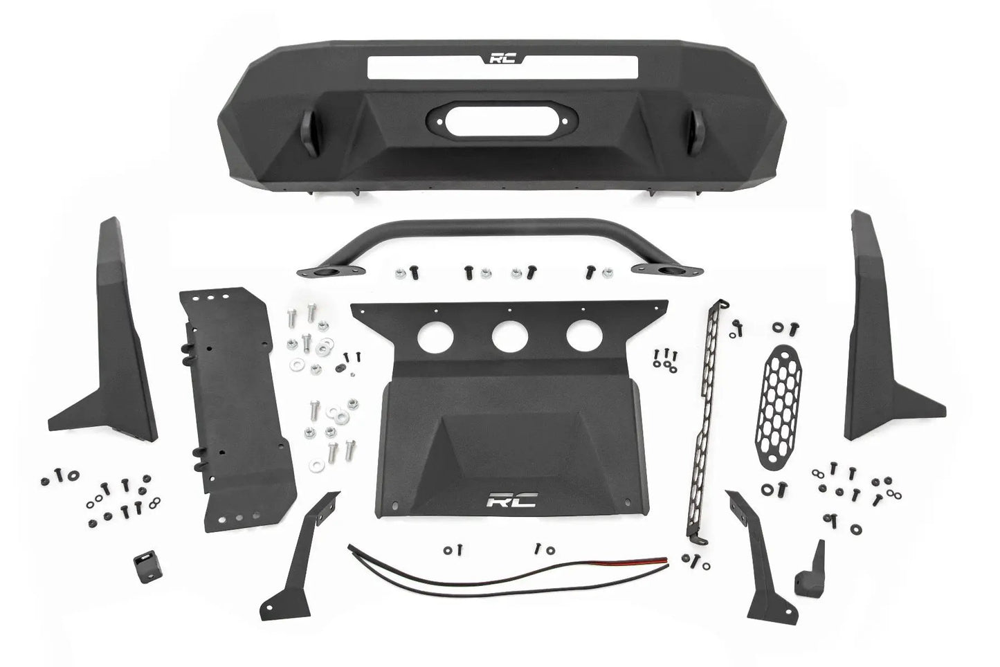 Rough Country Front Bumper | High Clearance | 12000-Lb Pro Series Winch | Synthetic Rope Toyota Tacoma 4WD (16-23) by Rough Country