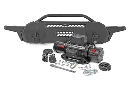 Rough Country Front Bumper | High Clearance | 12000-Lb Pro Series Winch | Synthetic Rope Toyota Tacoma 4WD (16-23) by Rough Country