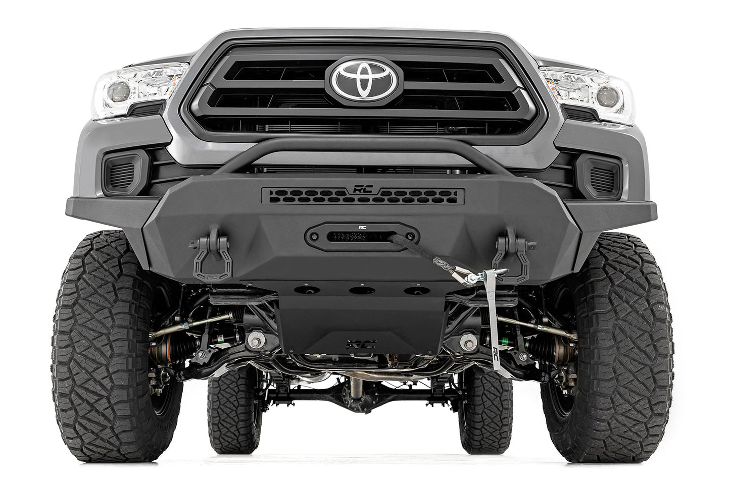 Defensa delantera | Alto despeje | Cabrestante Serie Pro de 12000 lb | Cable sintético Toyota Tacoma 4WD (16-23)