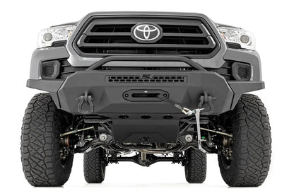 Rough Country Front Bumper | High Clearance | 12000-Lb Pro Series Winch | Synthetic Rope Toyota Tacoma 4WD (16-23) by Rough Country