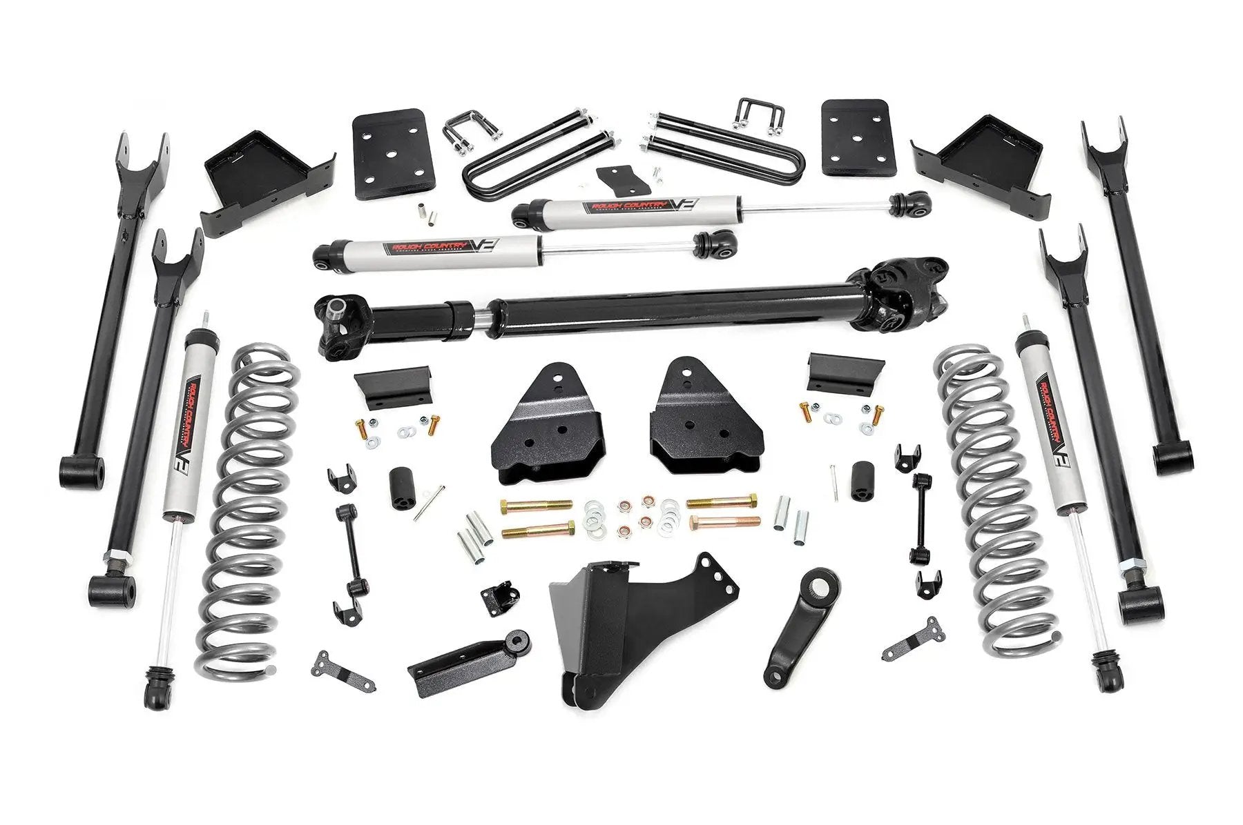 Rough Country 6 Inch Lift Kit | Diesel | 4 Link | D/S | V2 | Ford F-250/F-350 Super Duty (17-22) by Rough Country