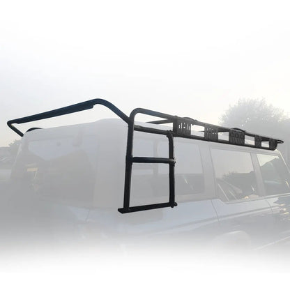 King 4WD Ford Bronco Overland Rack System With Integrated Step and Light Bar Mount by King 4WD