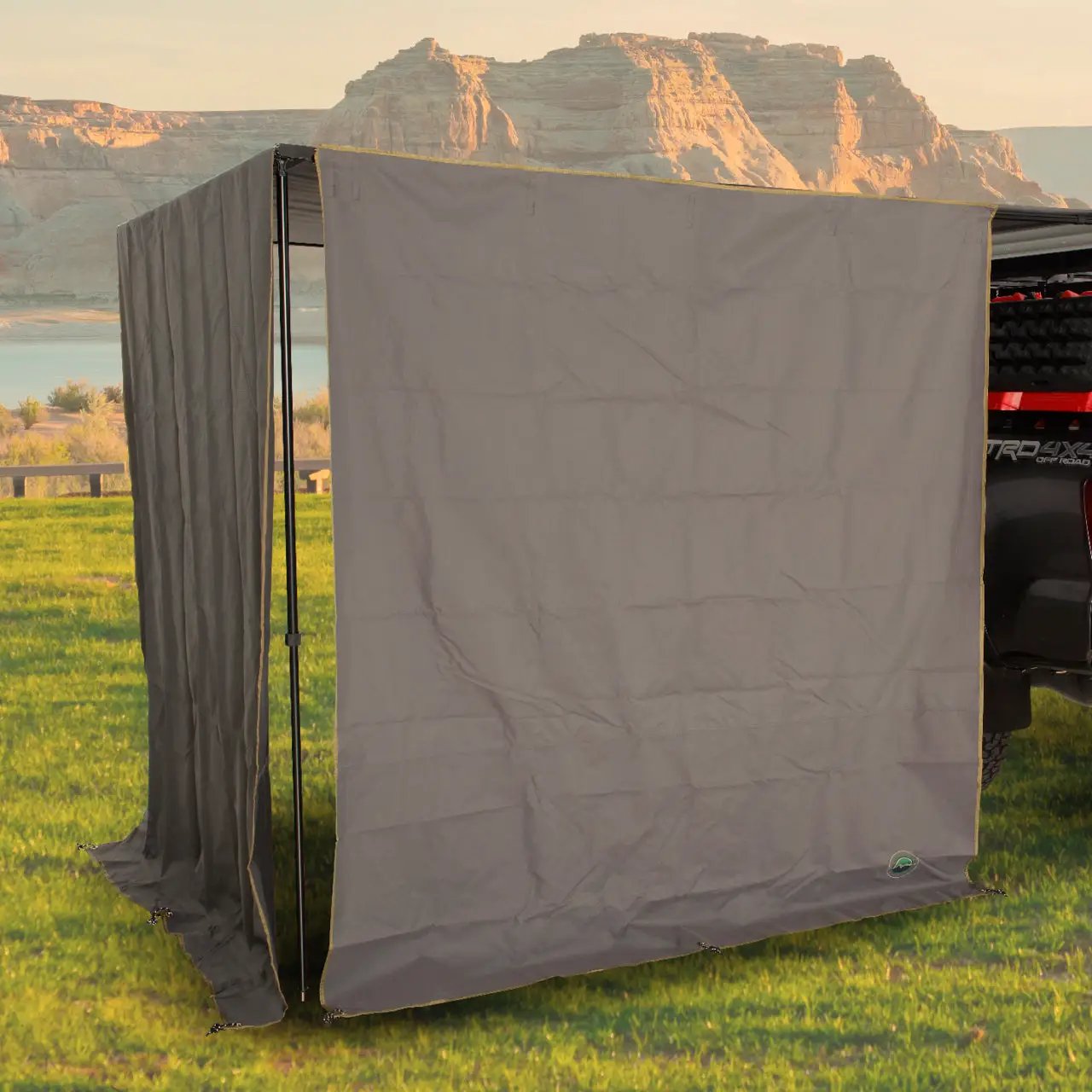OVS HD Nomadic 2.0 - Awning Wall - (Left or Right), 6.5' x 8.0', Grey Body, Green Trim W/Storage Bag by OVS