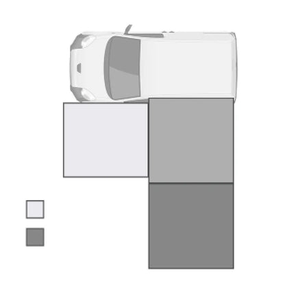 OVS HD Nomadic 2.0 - Awning Wall - (Left or Right), 6.5' x 8.0', Grey Body, Green Trim W/Storage Bag by OVS