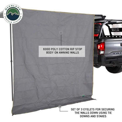 OVS HD Nomadic 2.0 - Awning Wall - (Left or Right), 6.5' x 8.0', Grey Body, Green Trim W/Storage Bag by OVS