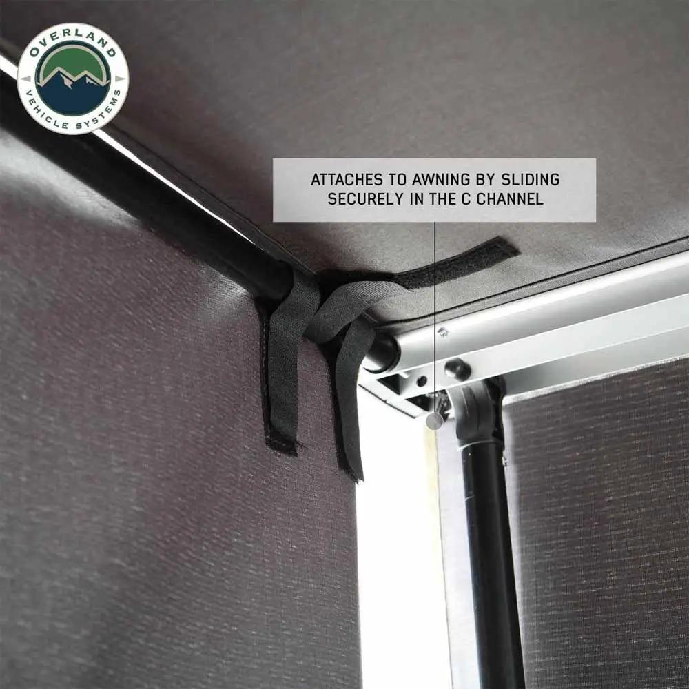 OVS HD Nomadic 2.0 - Awning Wall - (Left or Right), 6.5' x 8.0', Grey Body, Green Trim W/Storage Bag by OVS