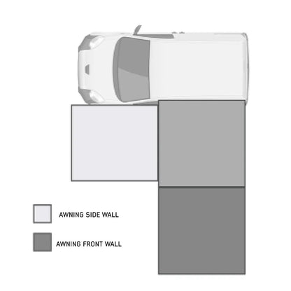 OVS HD Nomadic 2.0 - Awning Wall Front Section, 6.5' x 6.5', Grey Body, Green Trim W/Storage Bag by OVS