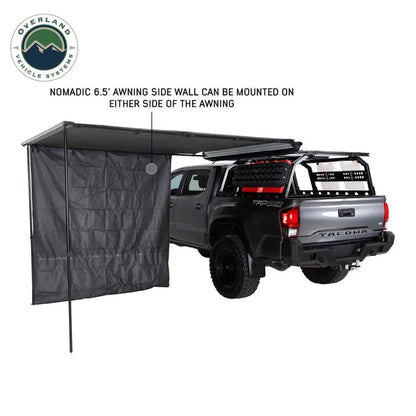 OVS HD Nomadic 2.0 - Awning Wall Front Section, 6.5' x 6.5', Grey Body, Green Trim W/Storage Bag by OVS