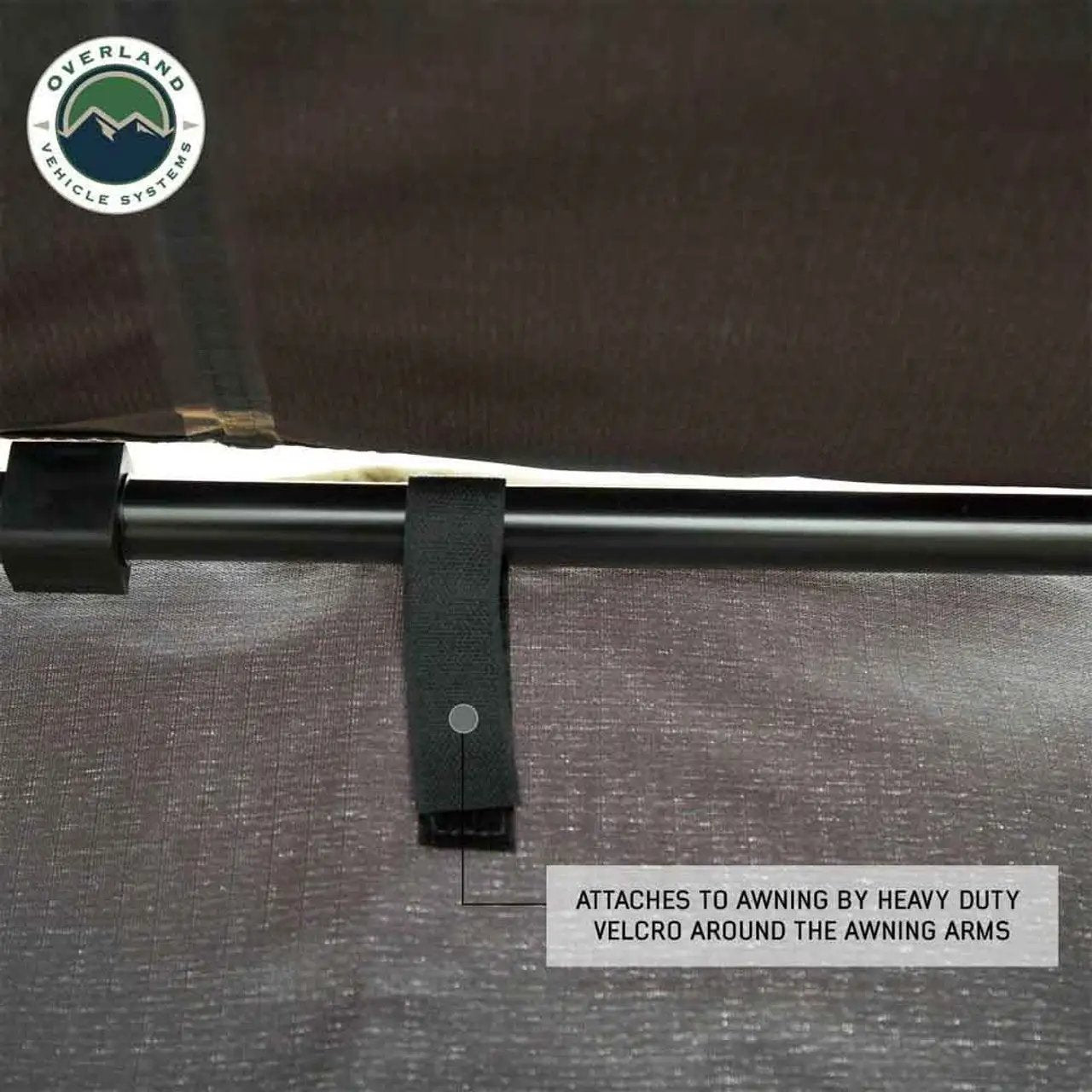 OVS HD Nomadic 2.0 - Awning Wall Front Section, 6.5' x 6.5', Grey Body, Green Trim W/Storage Bag by OVS