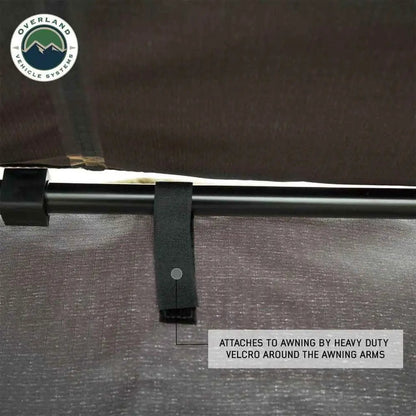 OVS HD Nomadic 2.0 - Awning Wall Front Section, 6.5' x 6.5', Grey Body, Green Trim W/Storage Bag by OVS