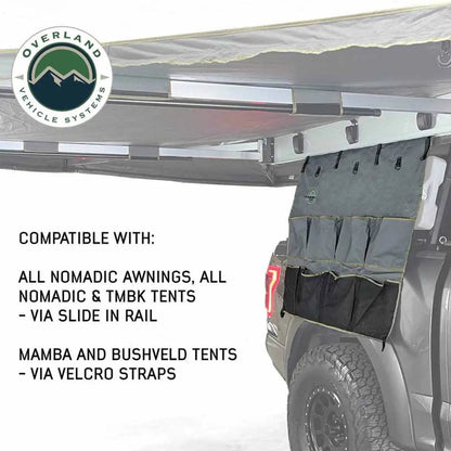 OVS HD Nomadic - Awning Organizer, Universal, Grey Body, Green Trim W/Storage Bag by OVS