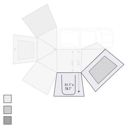 OVS HD Nomadic 270 - Awning Wall 1 W/Door & Window, Passenger Side, Grey Body, Green Trim W/Storage Bag by OVS