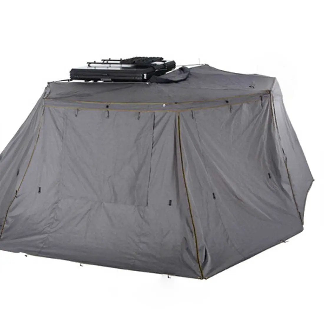 OVS HD Nomadic 270 - Awning Wall 2 W/Window, Passenger Side, Grey Body, Green Trim W/Storage Bag by OVS