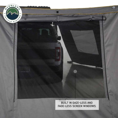 OVS HD Nomadic 270 - Awning Wall 2 W/Window, Passenger Side, Grey Body, Green Trim W/Storage Bag by OVS