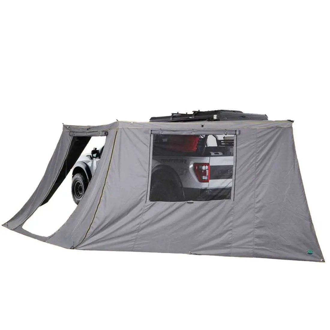 OVS HD Nomadic 180 - Awning Wall W/Door & Windows, Universal, Grey Body, Green Trim W/Storage Bag by OVS