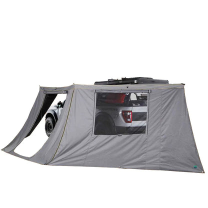 OVS HD Nomadic 180 - Awning Wall W/Door & Windows, Universal, Grey Body, Green Trim W/Storage Bag by OVS
