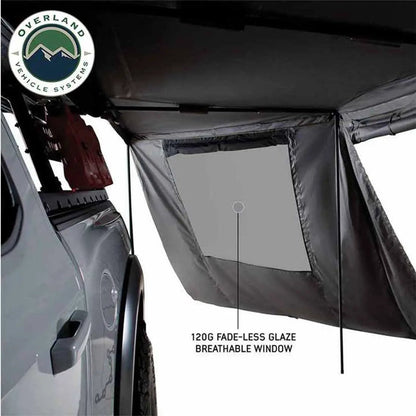 OVS HD Nomadic 180 - Awning Wall W/Door & Windows, Universal, Grey Body, Green Trim W/Storage Bag by OVS