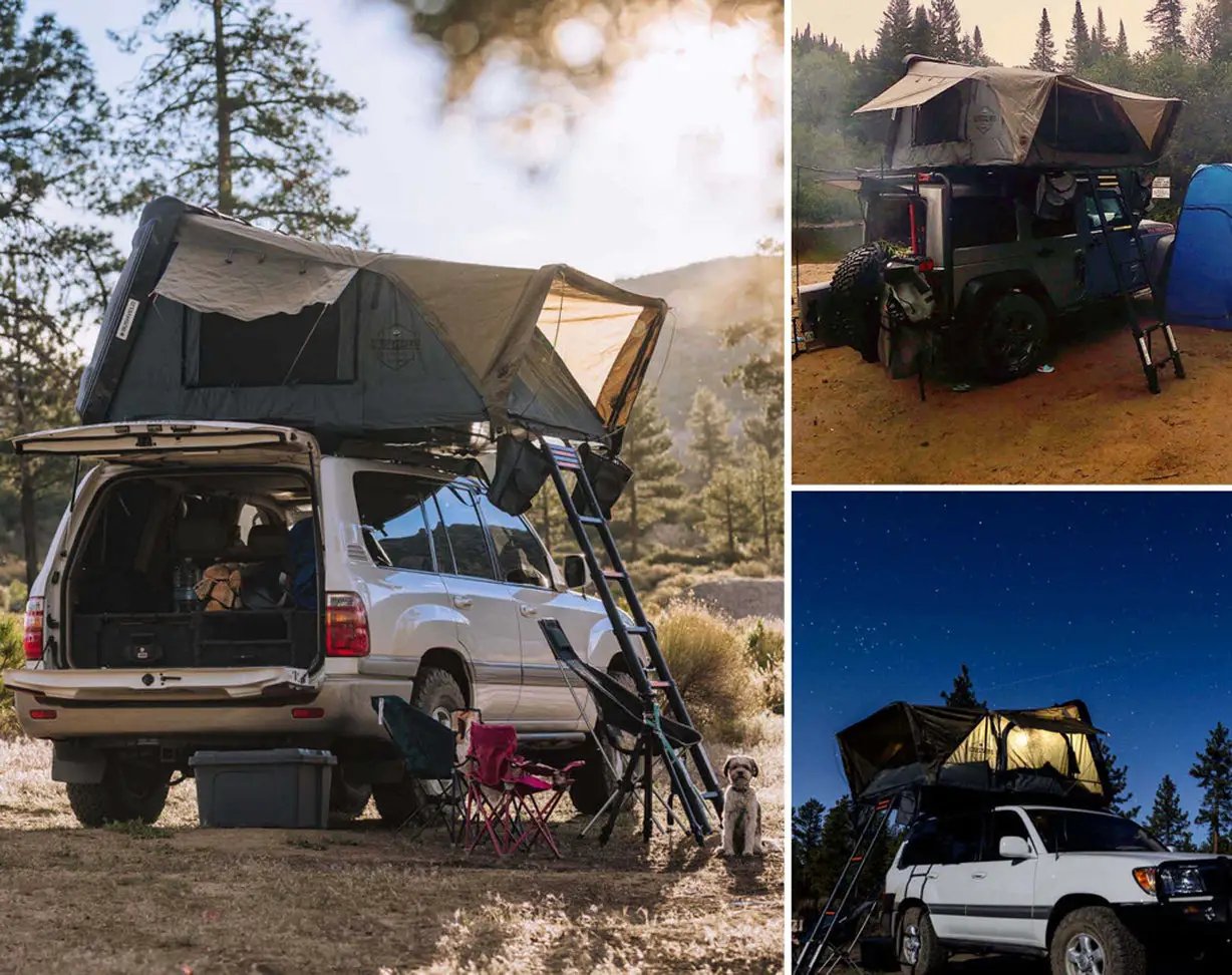OVS HD Bushveld 2 - Cantilever Hard Shell Roof Top Tent, 2 Person, Grey Body & Green Rainfly by OVS
