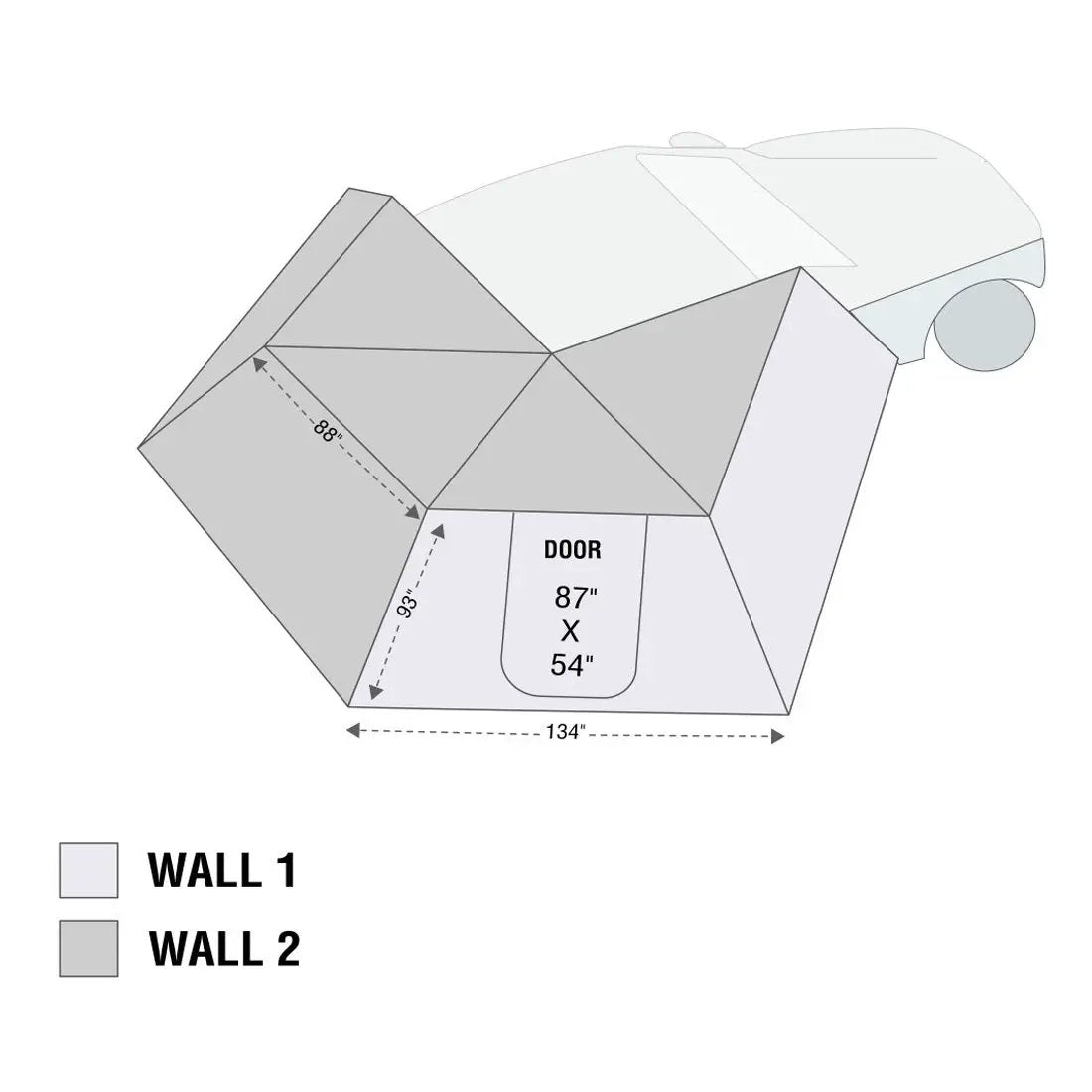 OVS HD Nomadic 270 LT - Awning Wall 1, Passenger Side, Grey Body, Green Trim W/Storage Bag by OVS