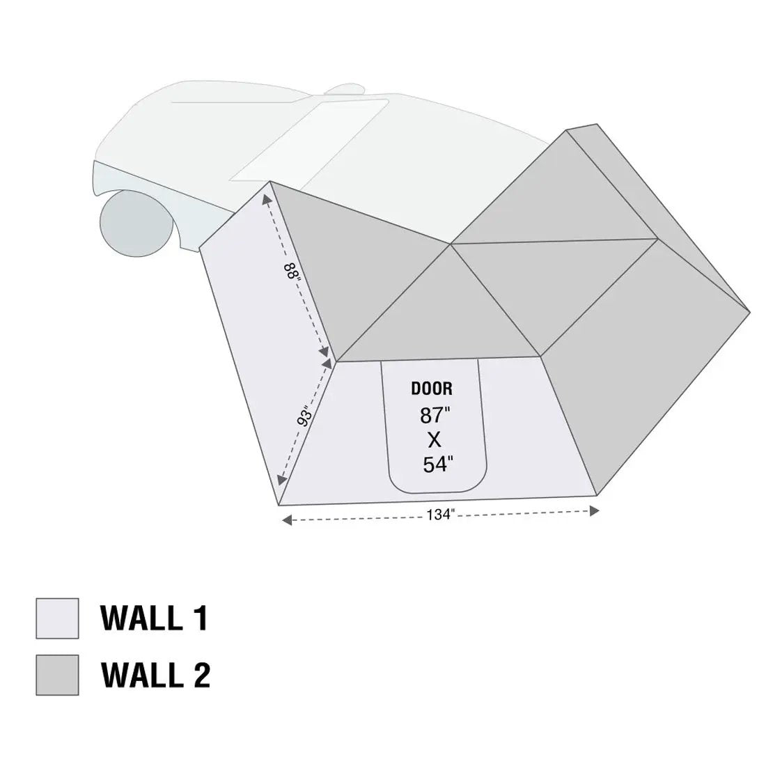 OVS HD Nomadic 270 LT - Awning Wall 1, Driver Side, Grey Body, Green Trim W/Storage Bag by OVS