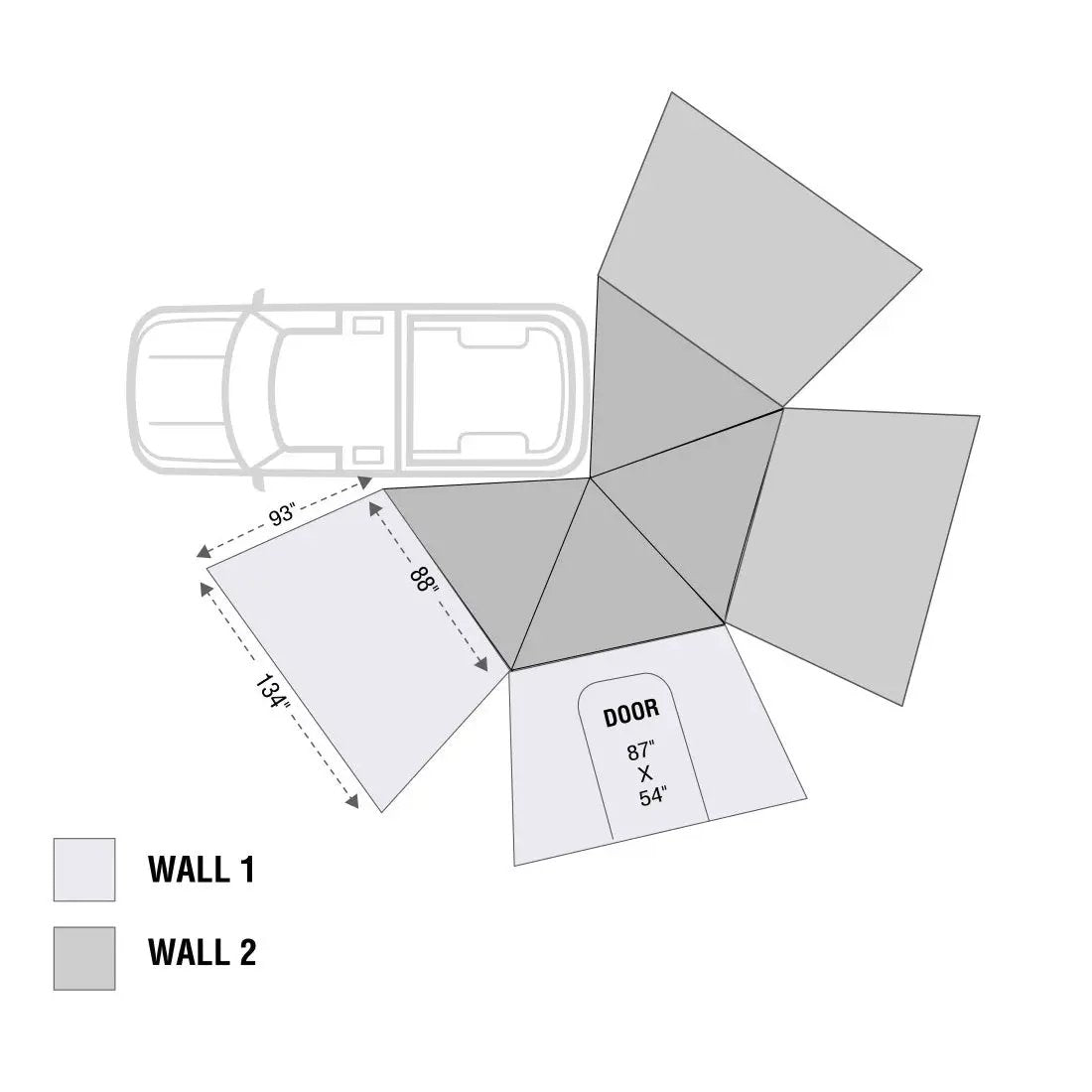 OVS HD Nomadic 270 LT - Awning Wall 1, Driver Side, Grey Body, Green Trim W/Storage Bag by OVS