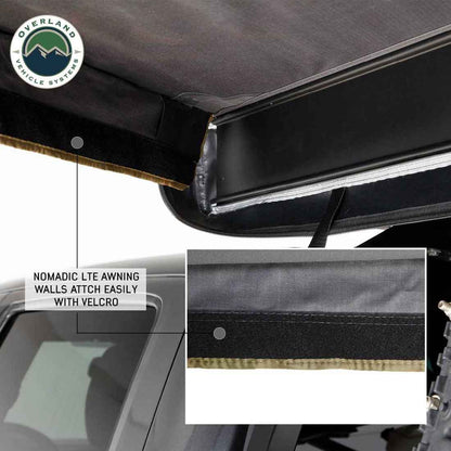 OVS HD Nomadic 270 LTE - Awning Wall 2, Driver Side, Grey Body, Green Trim W/Storage Bag by OVS
