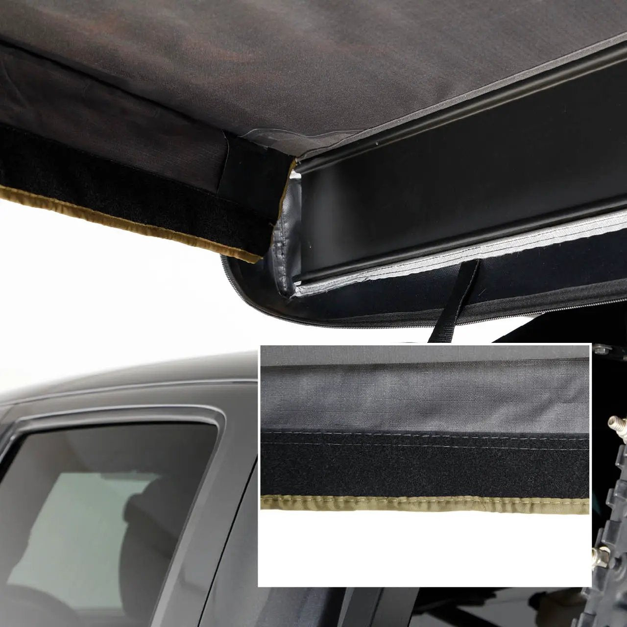 OVS HD Nomadic 270 LTE - Awning Wall 1, Passenger Side, Grey Body, Green Trim W/Storage Bag by OVS