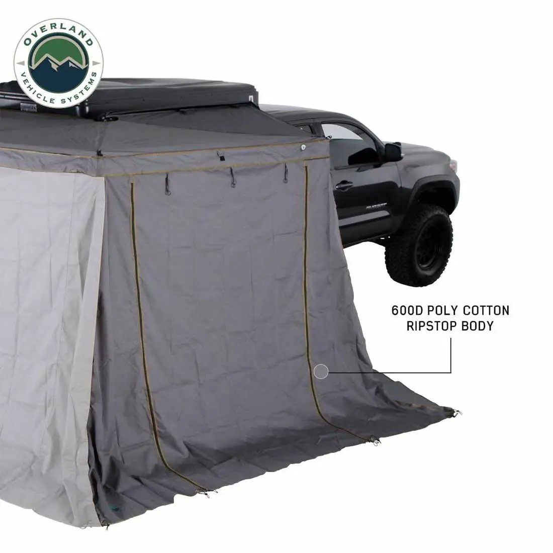 OVS HD Nomadic N4E - Soft Sided Roof Top Tent, 4 Person, Grey Body & Green Rainfly by OVS