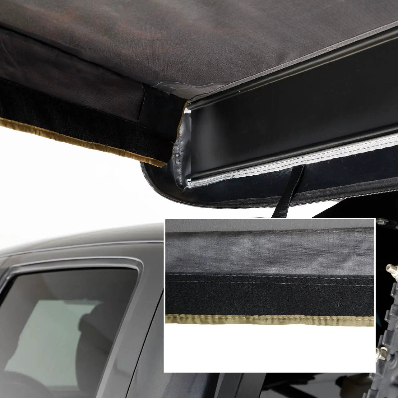 OVS HD Nomadic 270 LTE - Awning Wall 2, Passenger Side, Grey Body, Green Trim W/Storage Bag by OVS