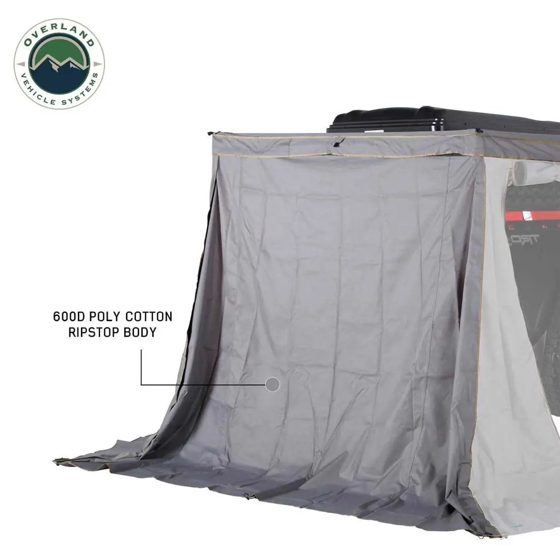 OVS HD Nomadic 270 LTE - Awning Wall 2, Passenger Side, Grey Body, Green Trim W/Storage Bag by OVS