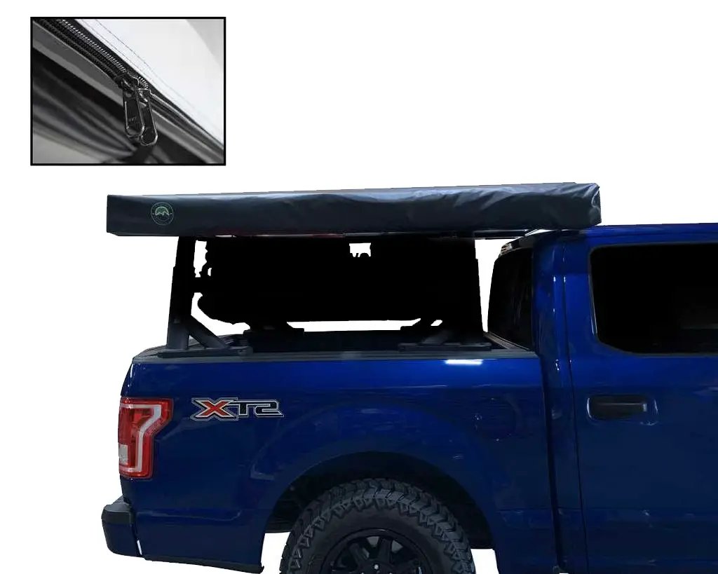OVS HD Nomadic 270 LT - Awning, Passenger Side, Grey Body, Green Trim & Black Travel Cover - No Brackets, No Hardware, No Accessories by OVS